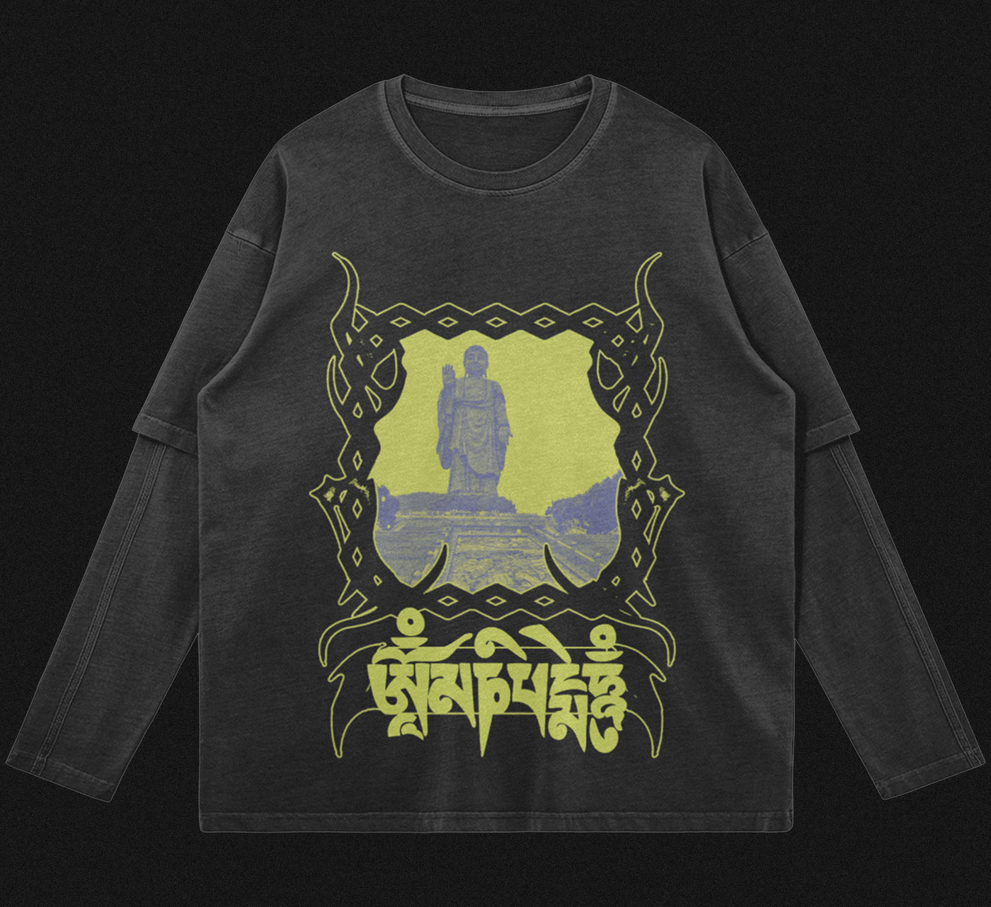 BUDDHA OM MANI PADME HUM LONG SLEEVE T-SHIRT