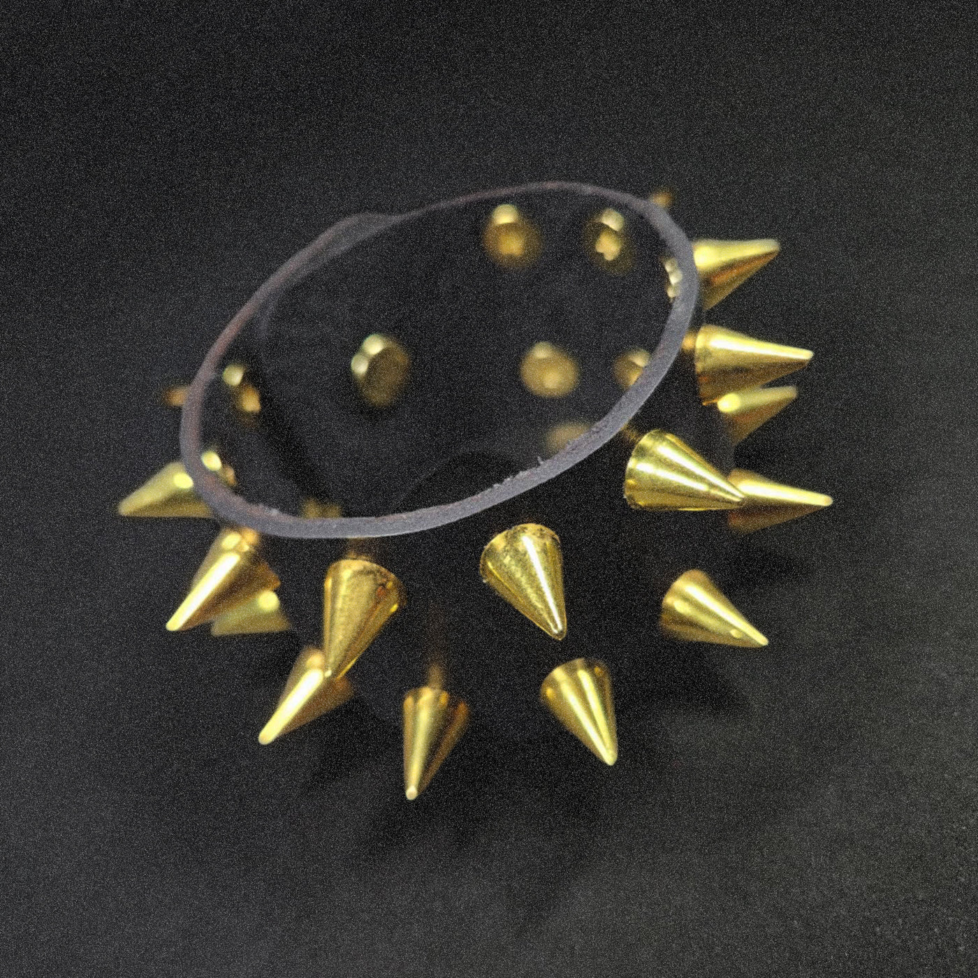 Black And Gold Leather Cuff