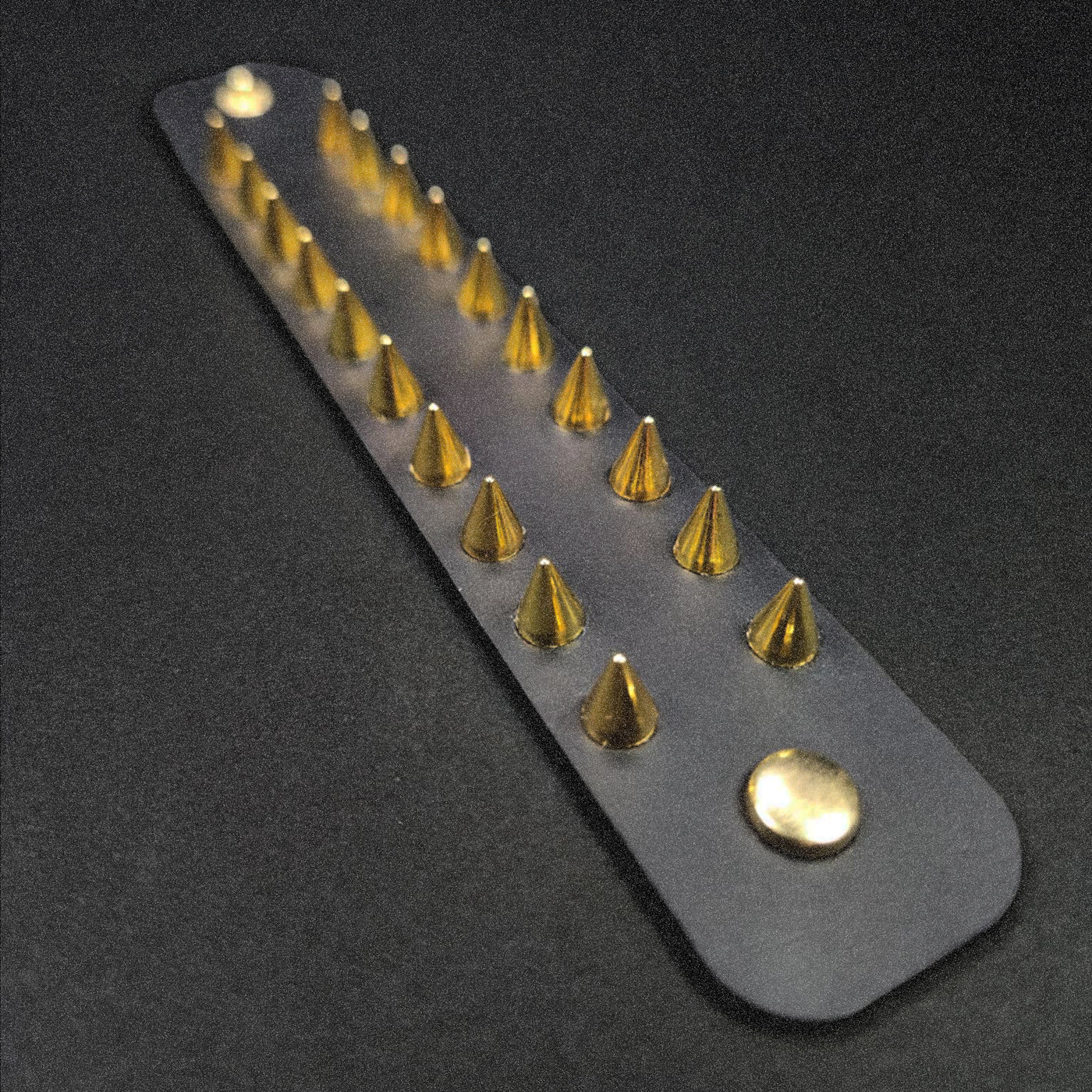 Black And Gold Leather Cuff
