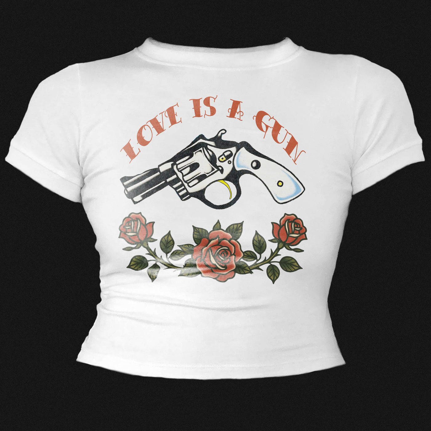 LOVE IS A GUN BABY TEE
